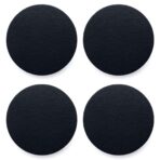 Leer magneet cirkels - Zwart - 4 stuks